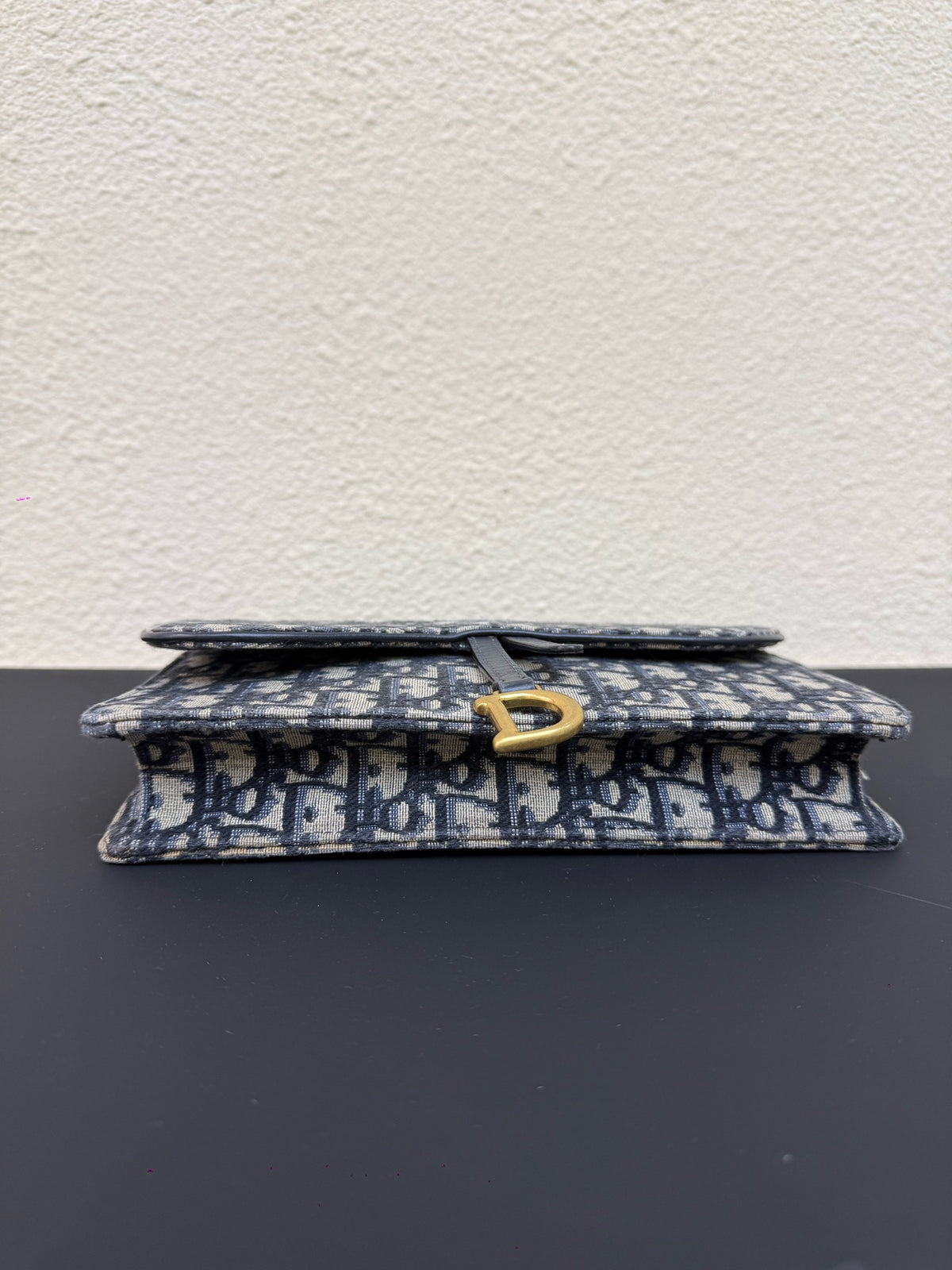 Dior - Saddle Wallet on Chain - Cloth - Blue - (Small)