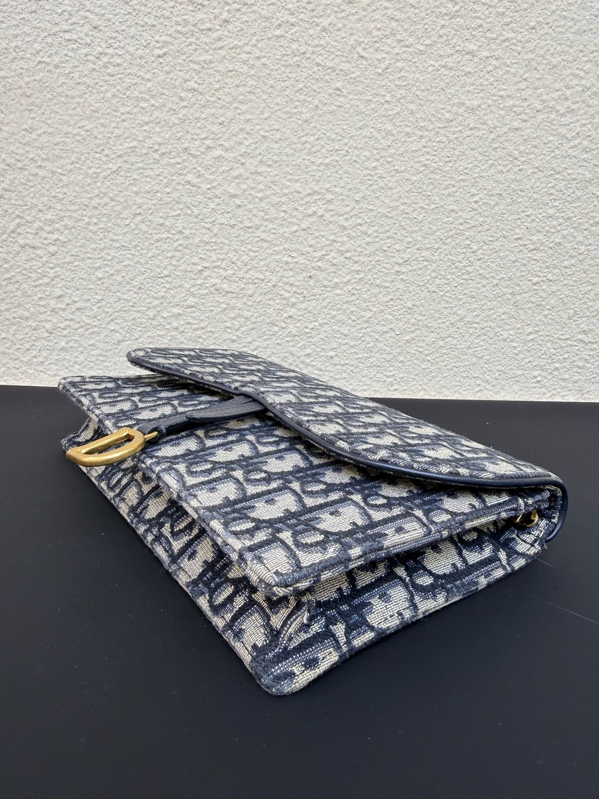 Dior - Saddle Wallet on Chain - Cloth - Blue - (Small)