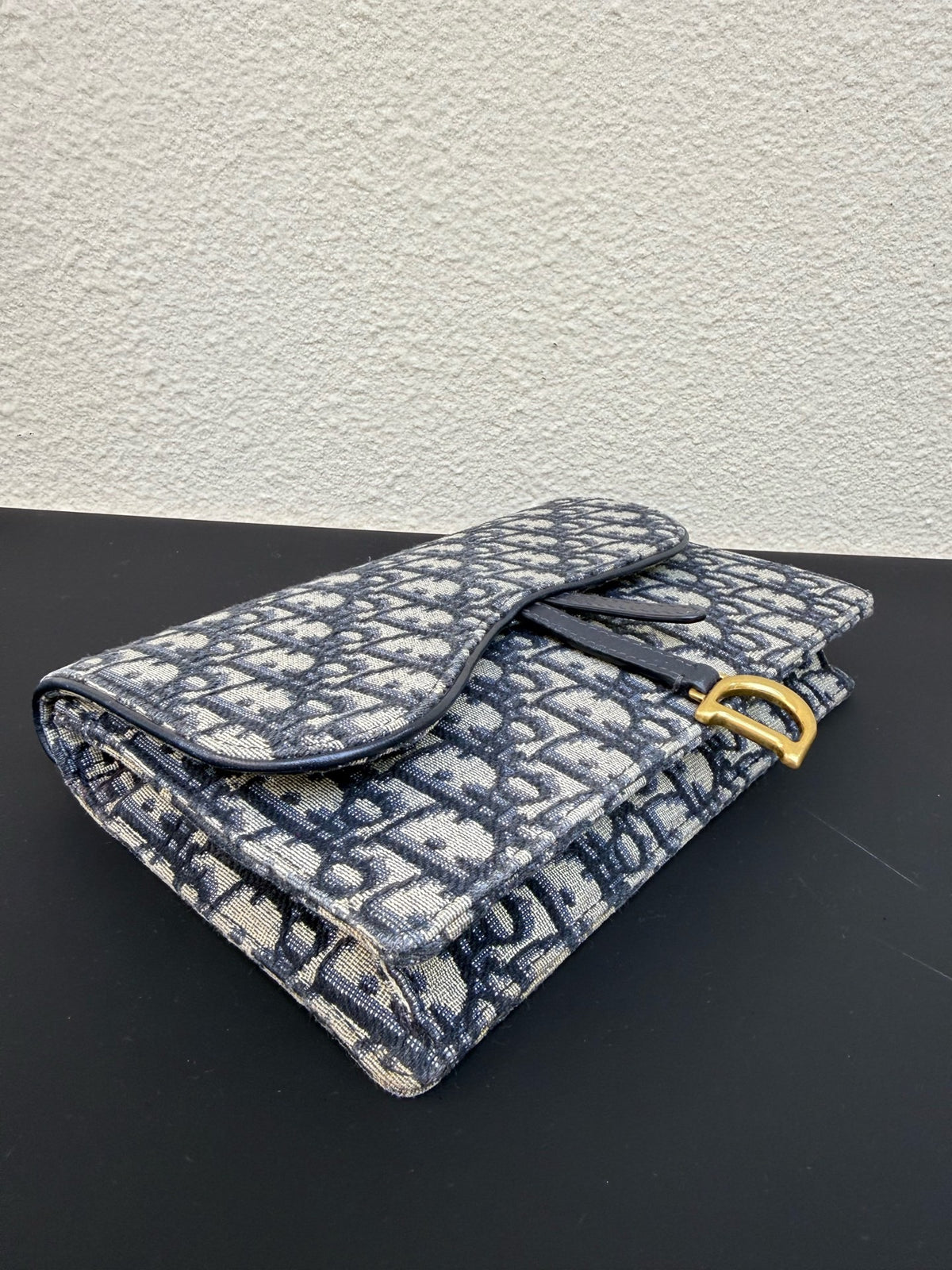 Dior - Saddle Wallet on Chain - Cloth - Blue - (Small)