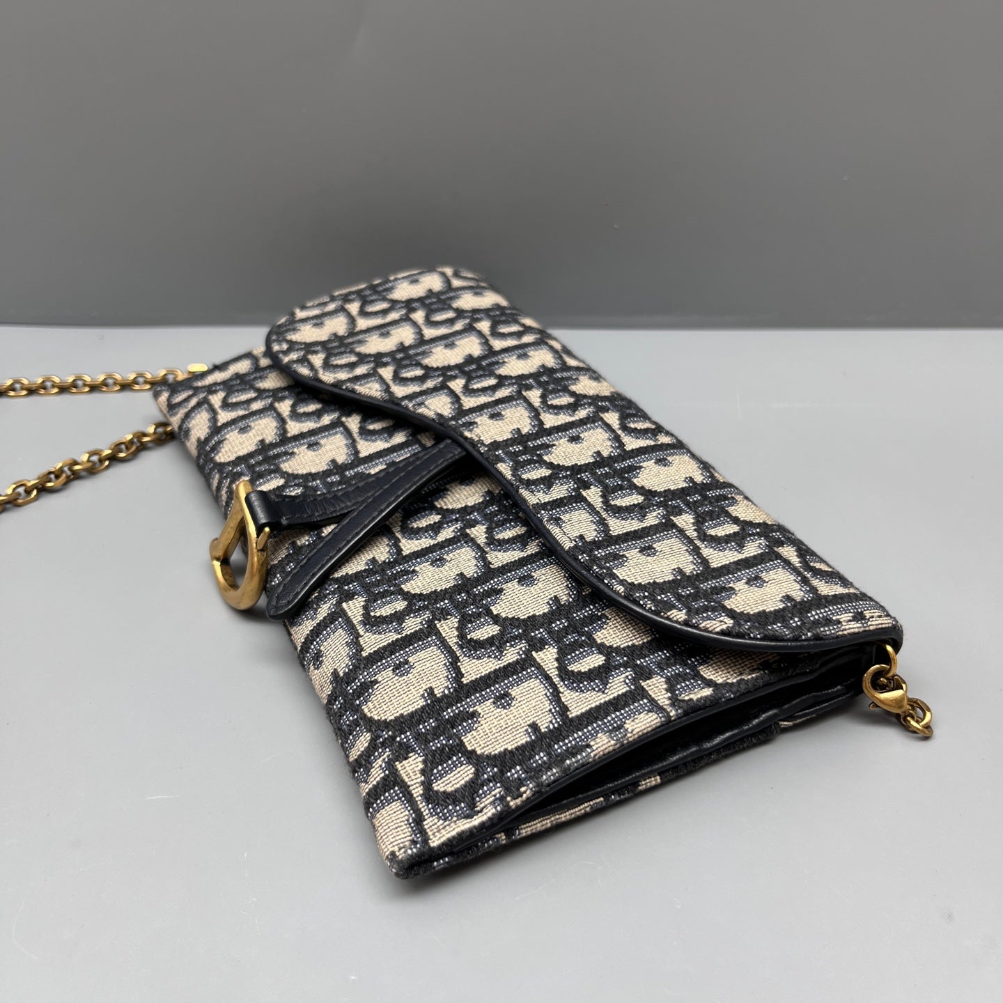 Dior - Saddle Wallet on Chain - Embroidered canvas - Multicolour - (mini)