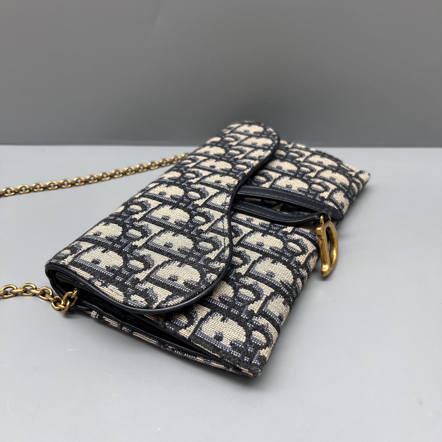 Dior - Saddle Wallet on Chain - Embroidered canvas - Multicolour - (mini)