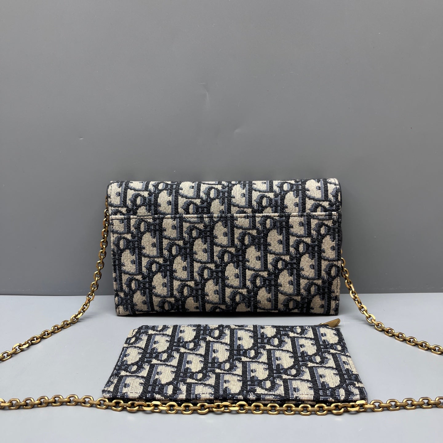 Dior - Saddle Wallet on Chain - Embroidered canvas - Multicolour - (mini)