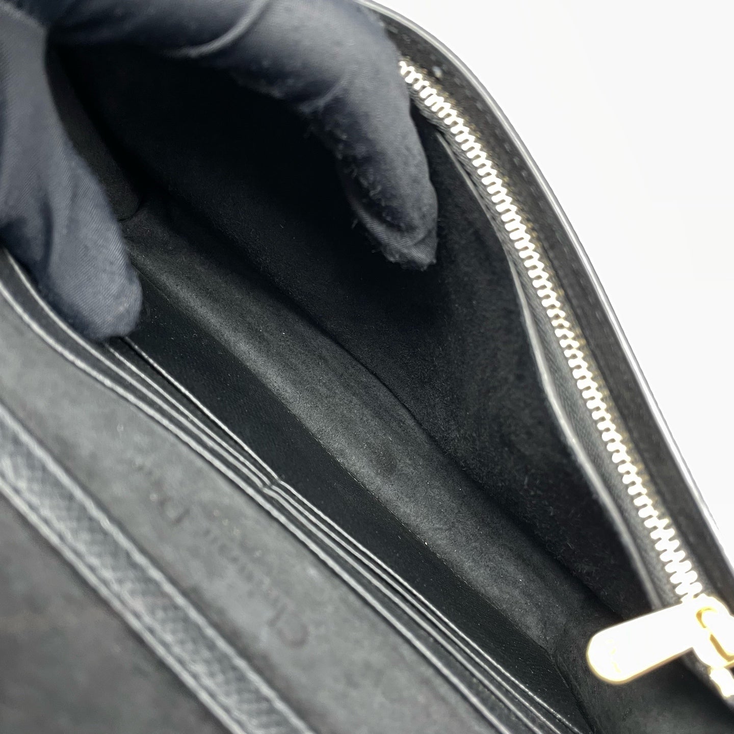 Dior - Saddle Wallet on Chain - Grained calfskin leather - Black - (medium)