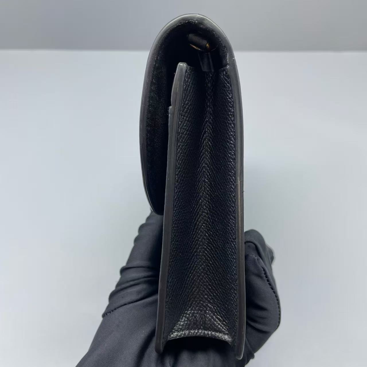 Dior - Saddle Wallet with Chain - Grained leather - Black - (small)