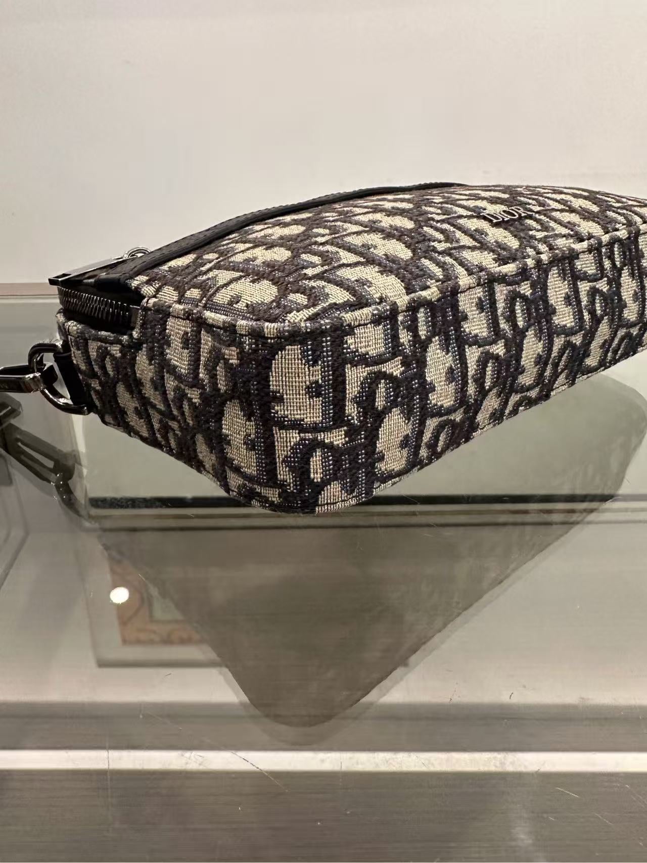 Dior - Safari Oblique Camera Bag - Oblique canvas with leather trim - Black - (Small)