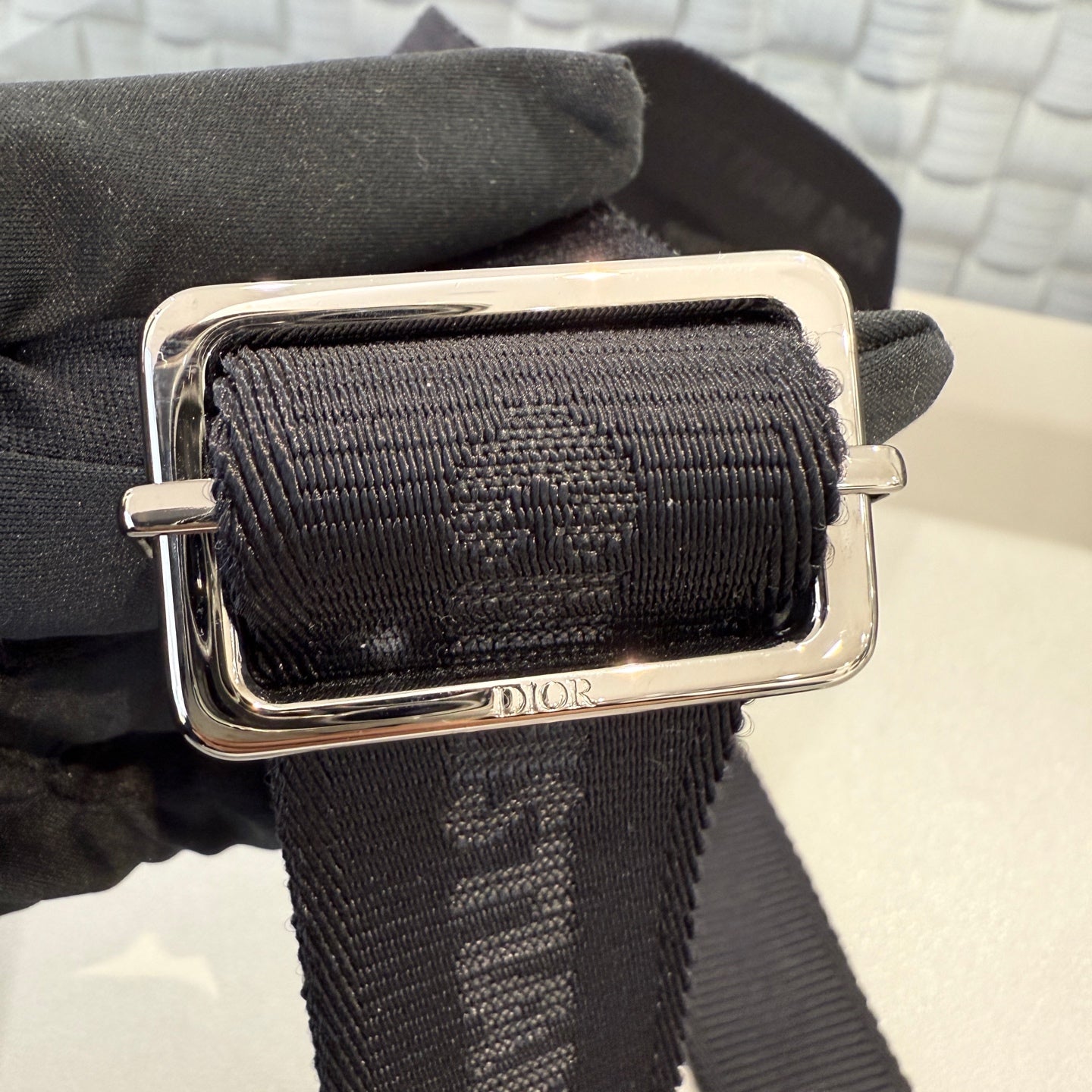 Dior - Safari Vertical Bag - Oblique canvas with leather trim - Navy - (Small)