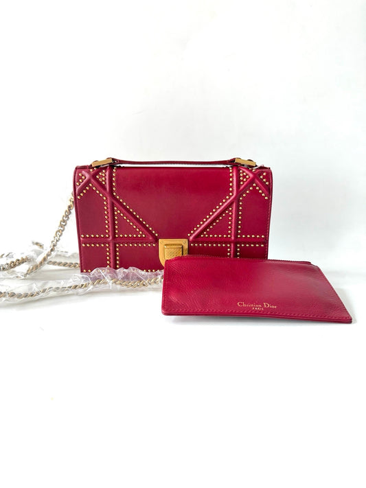 Dior - Shield Chain Bag - Leather - Red - (mini)