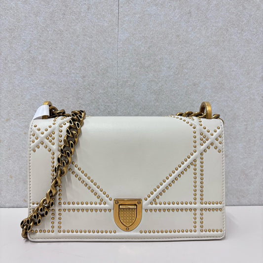 Dior - Shield Flap Bag - Leather - White - (medium)
