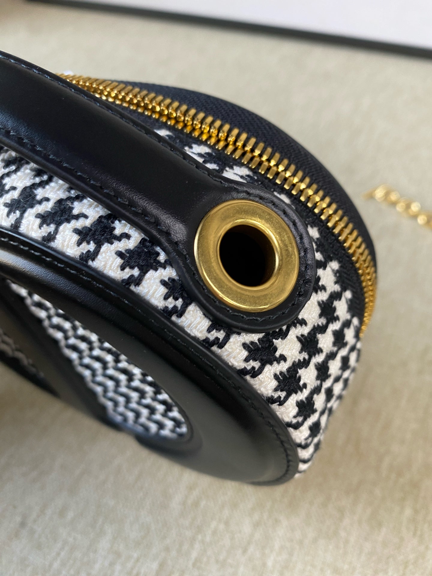 Dior - Signature Oval Camera Bag - Leather and fabric - Black and White - (mini)