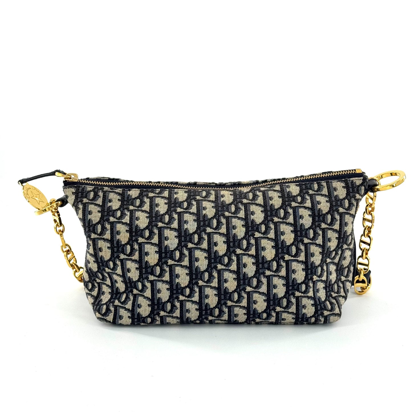 Dior - Star Lunchbox Bag - Oblique canvas with leather trim - Beige and Navy with Gold-Tone Hardware - (mini)