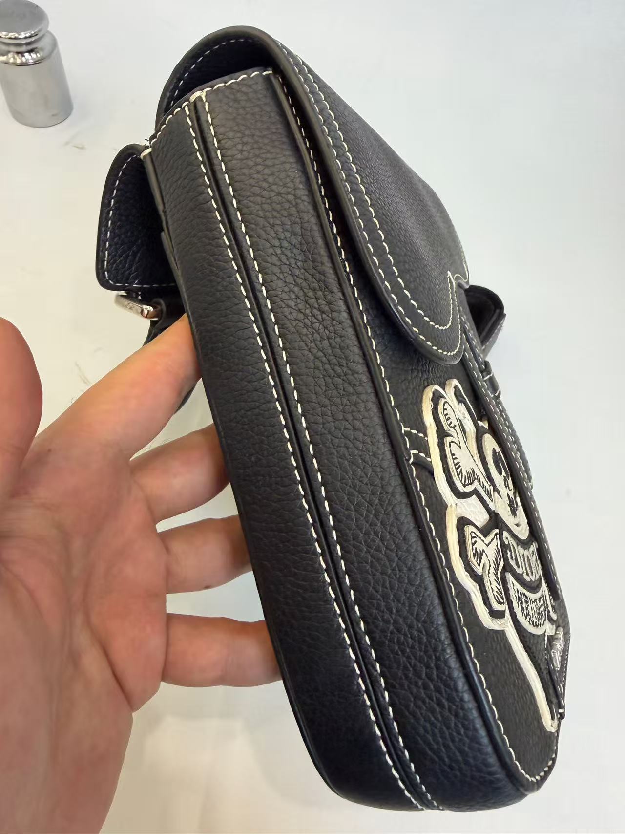 Dior - Stussy Collaboration Vertical Saddle Bag - Grained leather - Black - (mini)