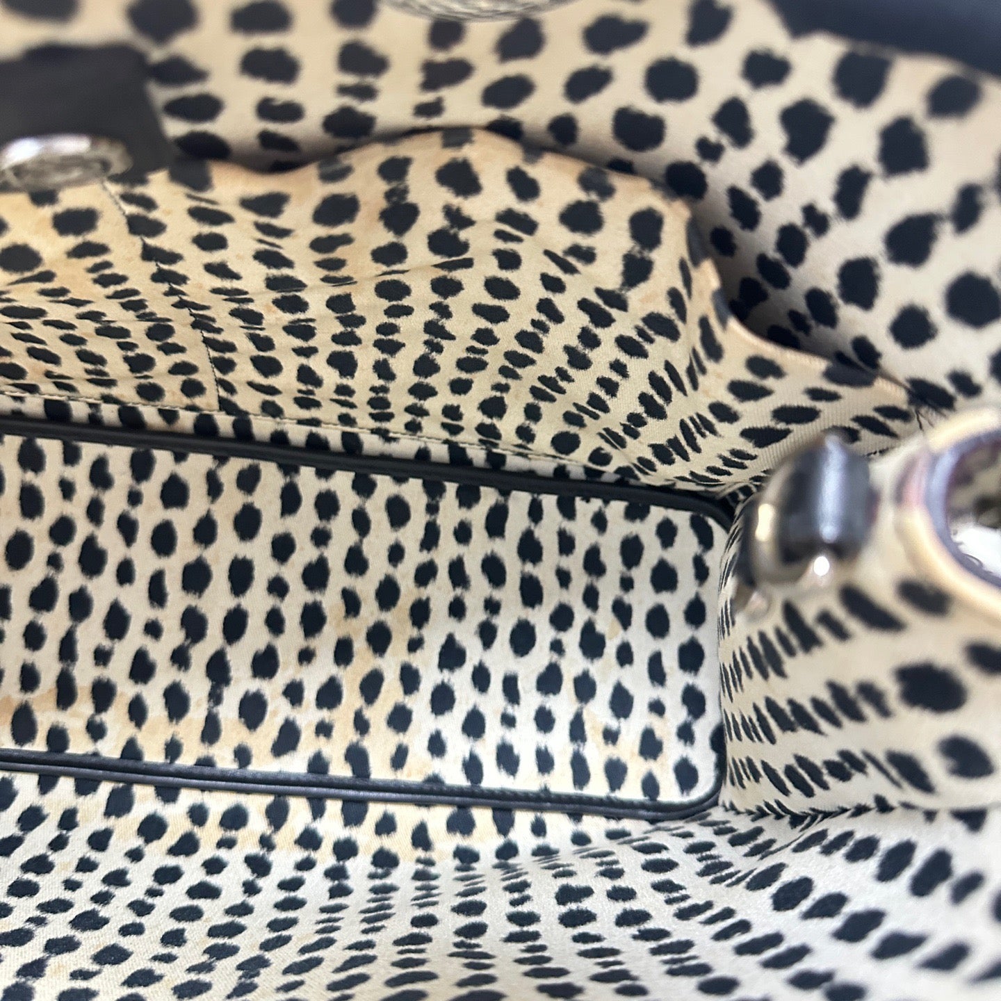Dior - Tote Bag - Black cowhide leather with snakeskin side panels - Black - (medium)