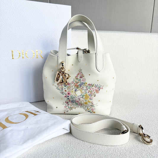 Dior - Toujours Lucky Star Vertical Tote - Leather - White - (small)