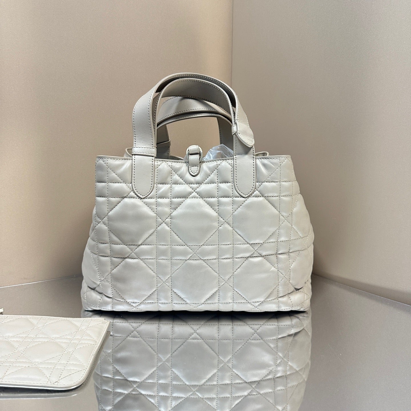 Dior - Toujours Tote Bag - Lambskin leather - Beige - (medium)