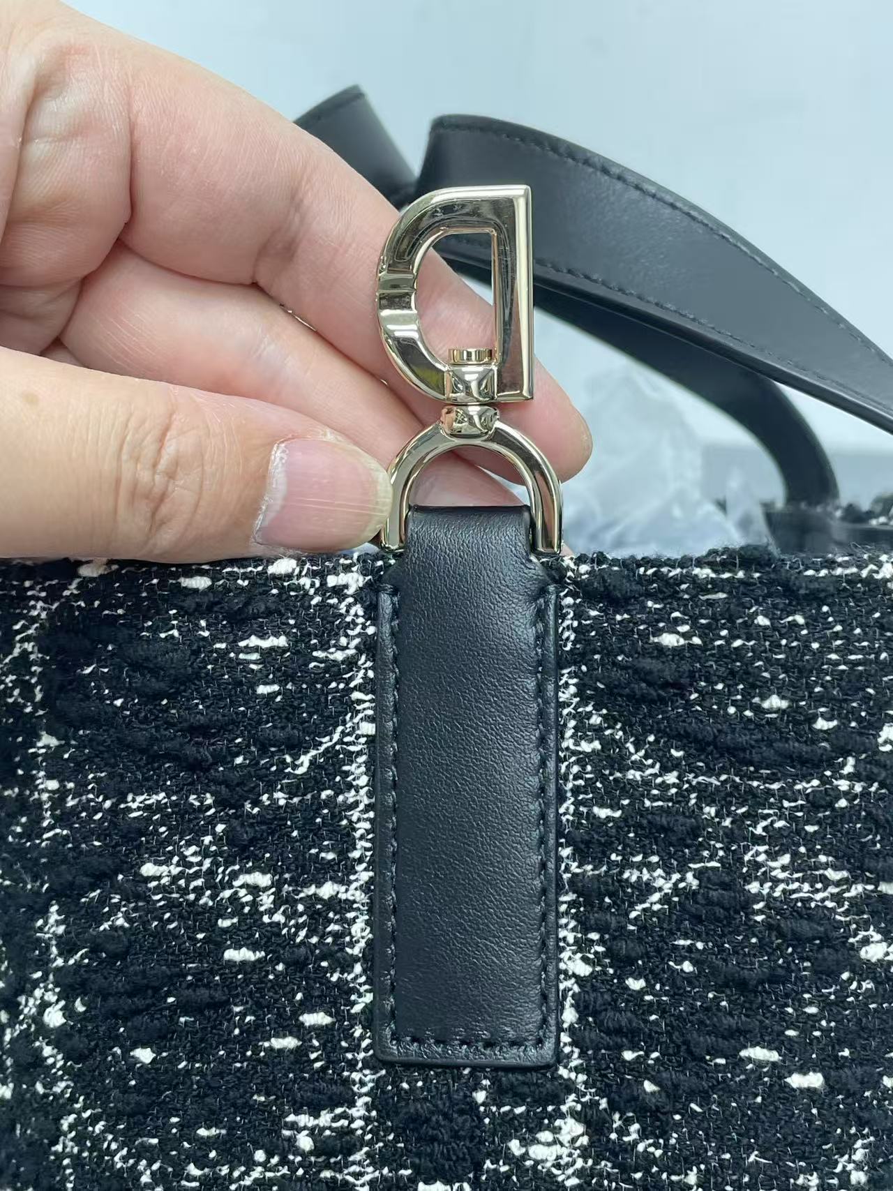 Dior - Toujours - Wool tweed with leather trim - Black - (mini)