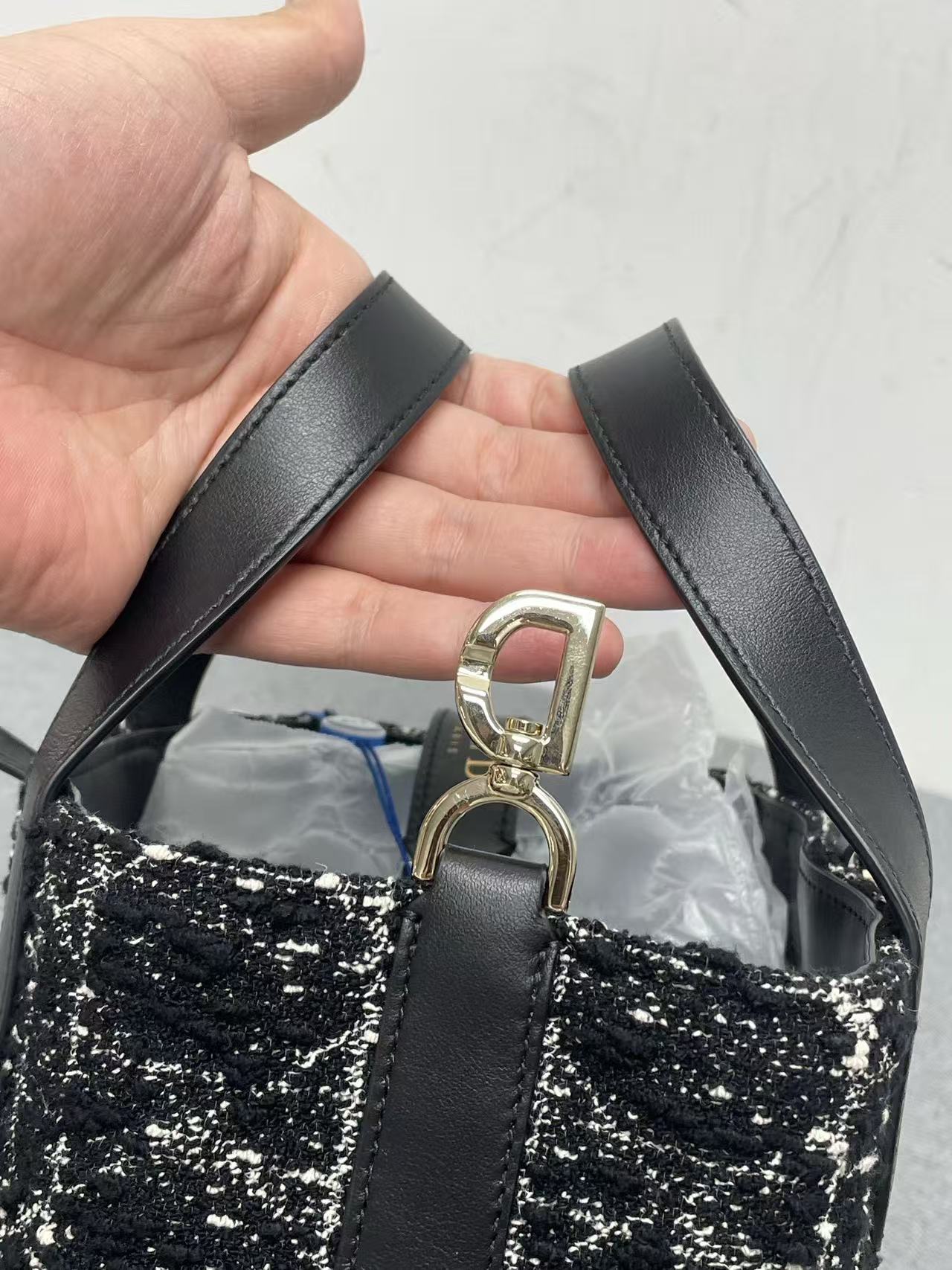 Dior - Toujours - Wool tweed with leather trim - Black - (mini)