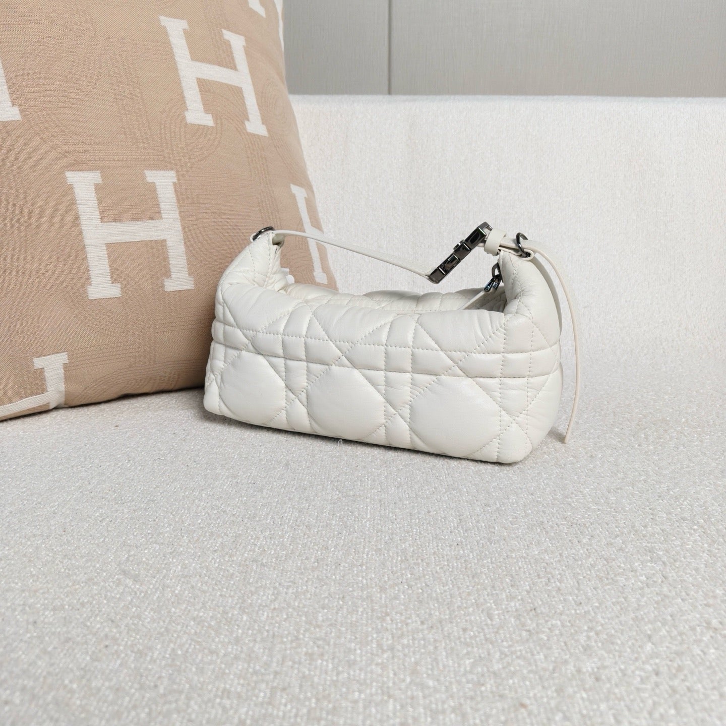 Dior - Travel Nomad Bag - Cowhide leather - White with Silver-Tone Hardware - (medium)
