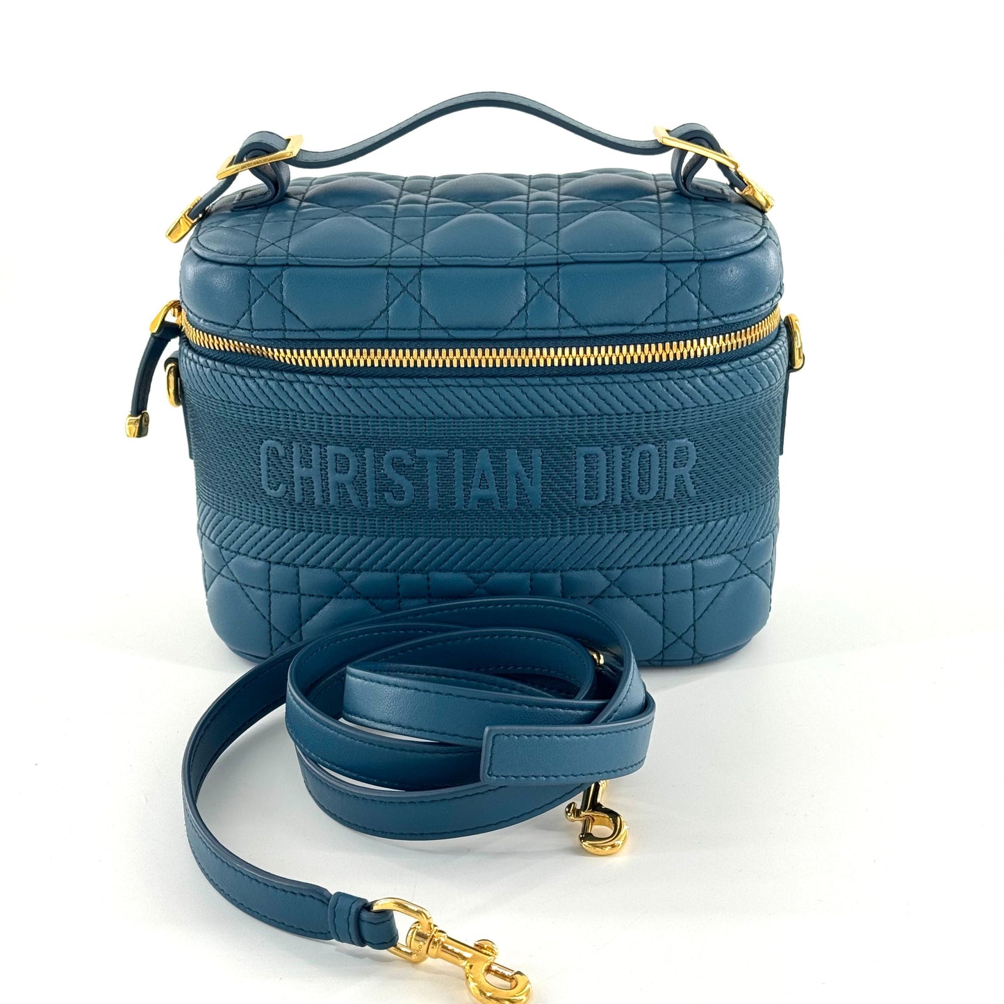 Dior Vanity Case Leather Blue - view 1