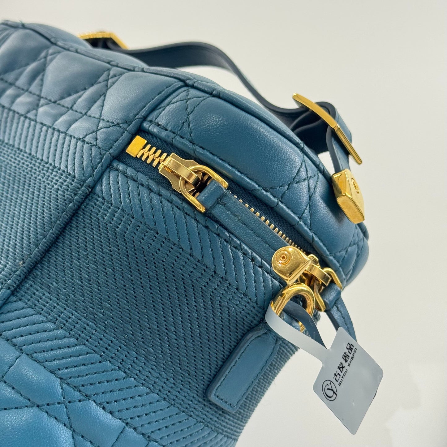 Dior Vanity Case Leather Blue - view 12