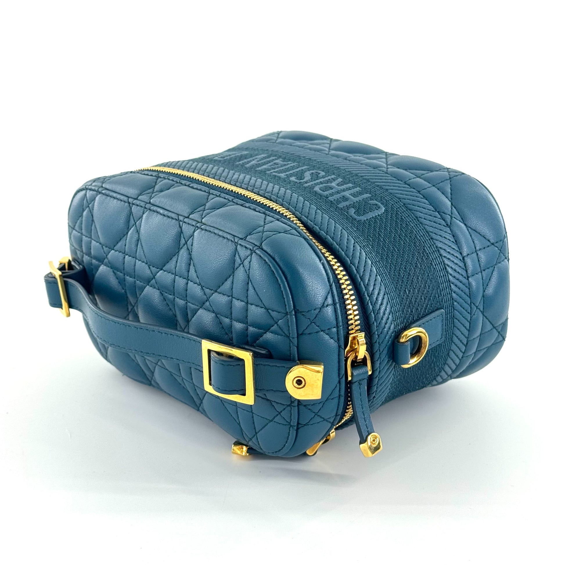 Dior Vanity Case Leather Blue - view 3