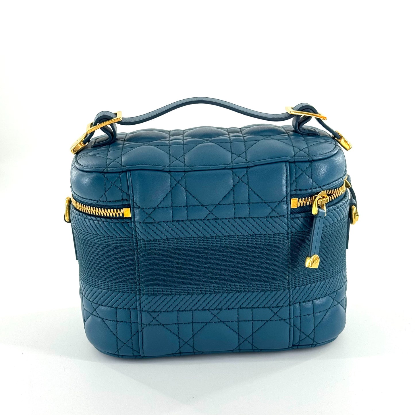 Dior Vanity Case Leather Blue - view 4