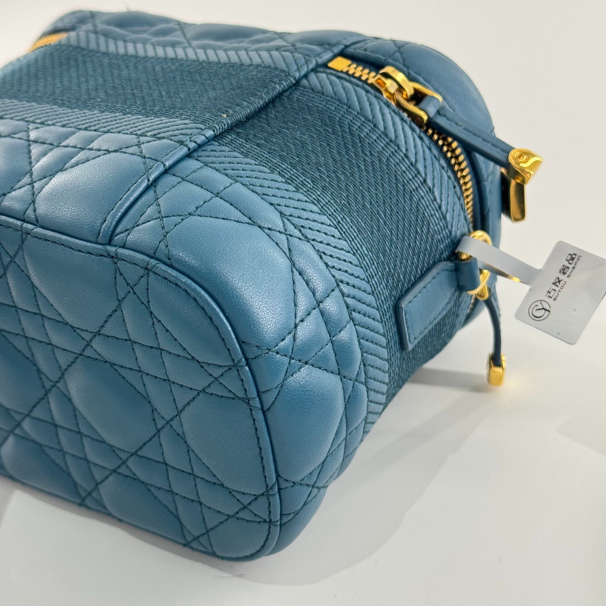 Dior Vanity Case Leather Blue - view 5