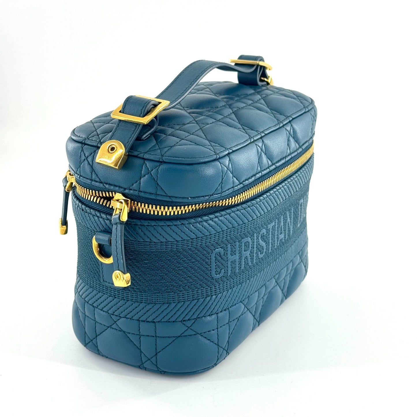 Dior Vanity Case Leather Blue - view 6