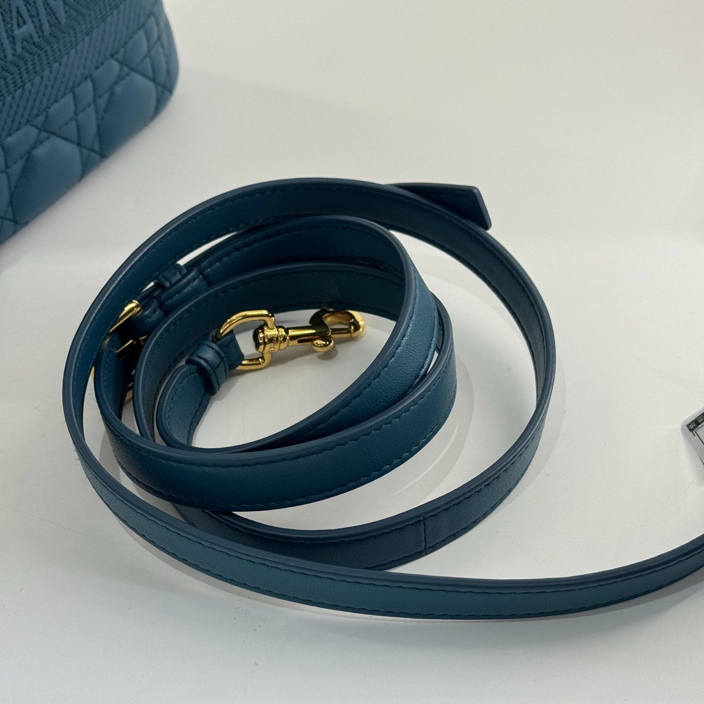 Dior Vanity Case Leather Blue - view 7