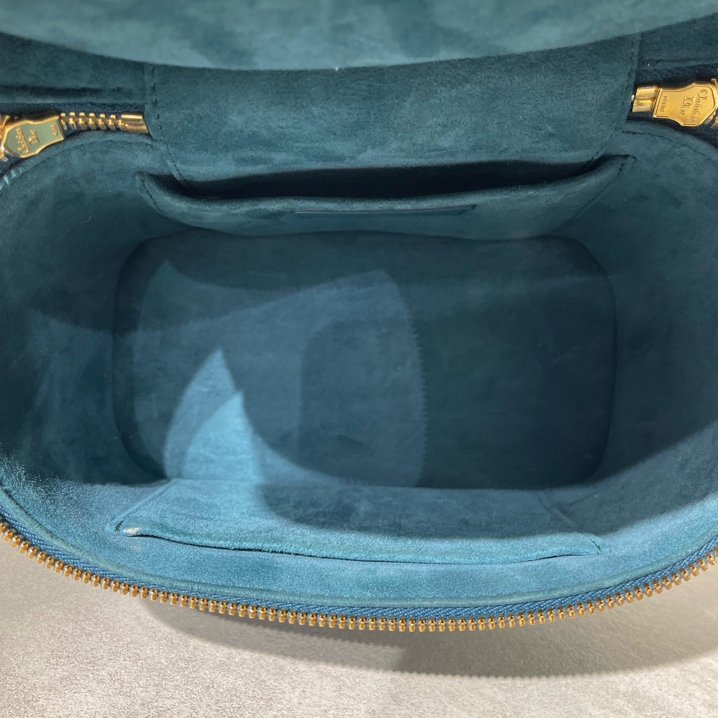 Dior - Vanity Case - Leather - Peacock Blue with Gold-Tone Hardware - (mini)