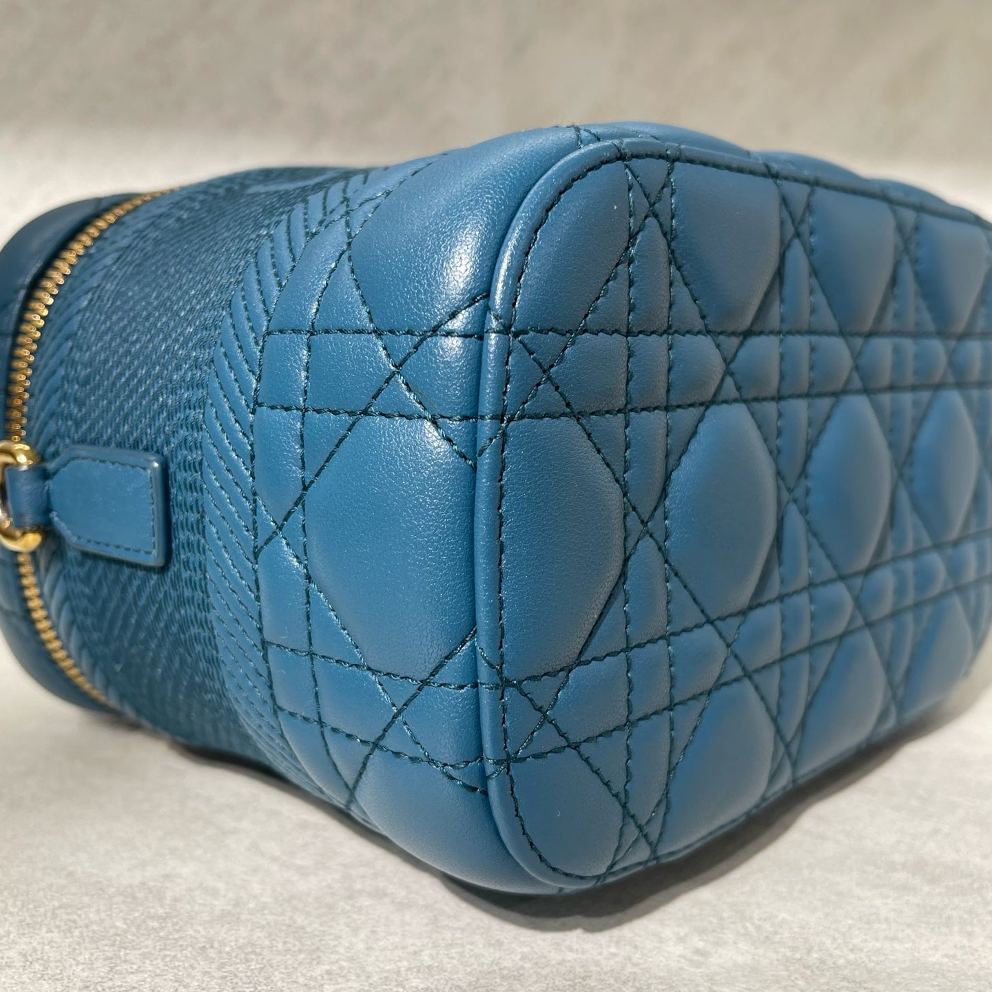 Dior - Vanity Case - Leather - Peacock Blue with Gold-Tone Hardware - (mini)