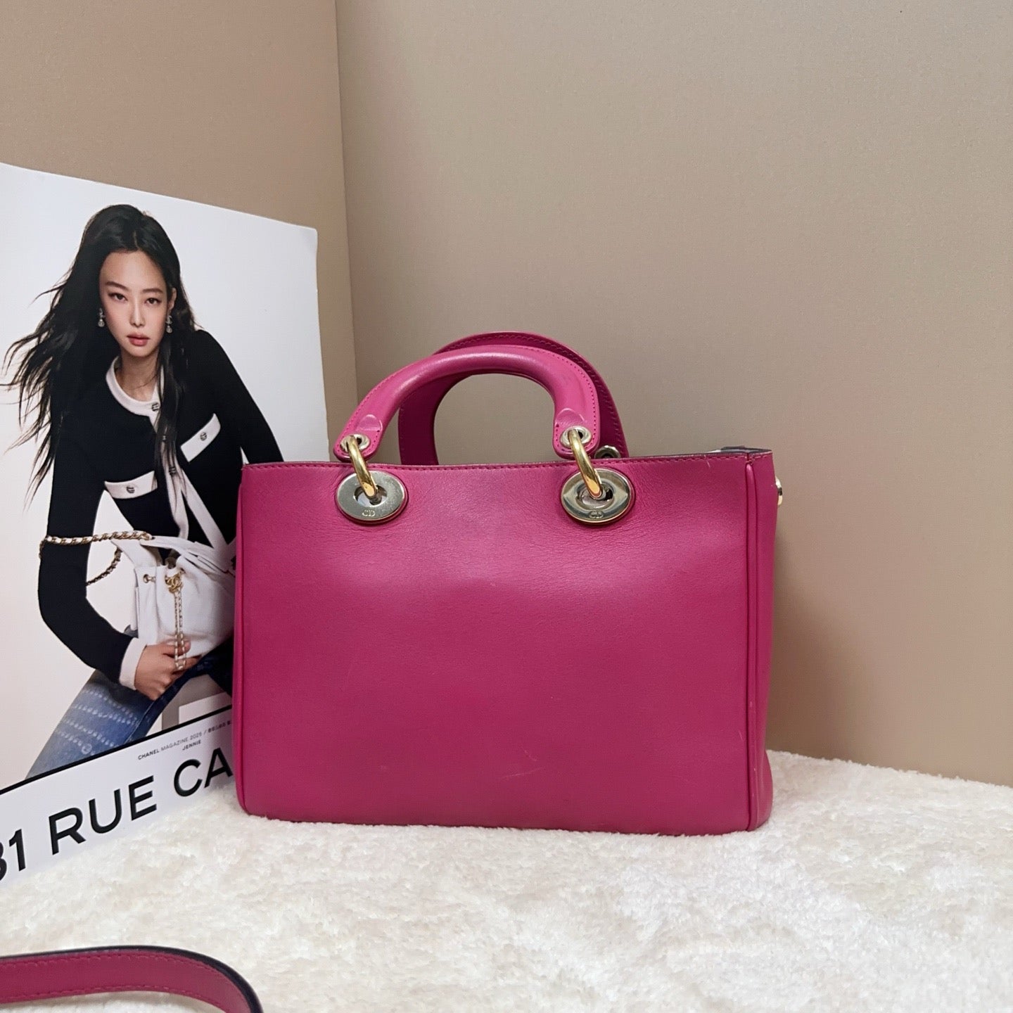 Dior - VIP Mini Tote Bag - Leather - Pink - (mini)