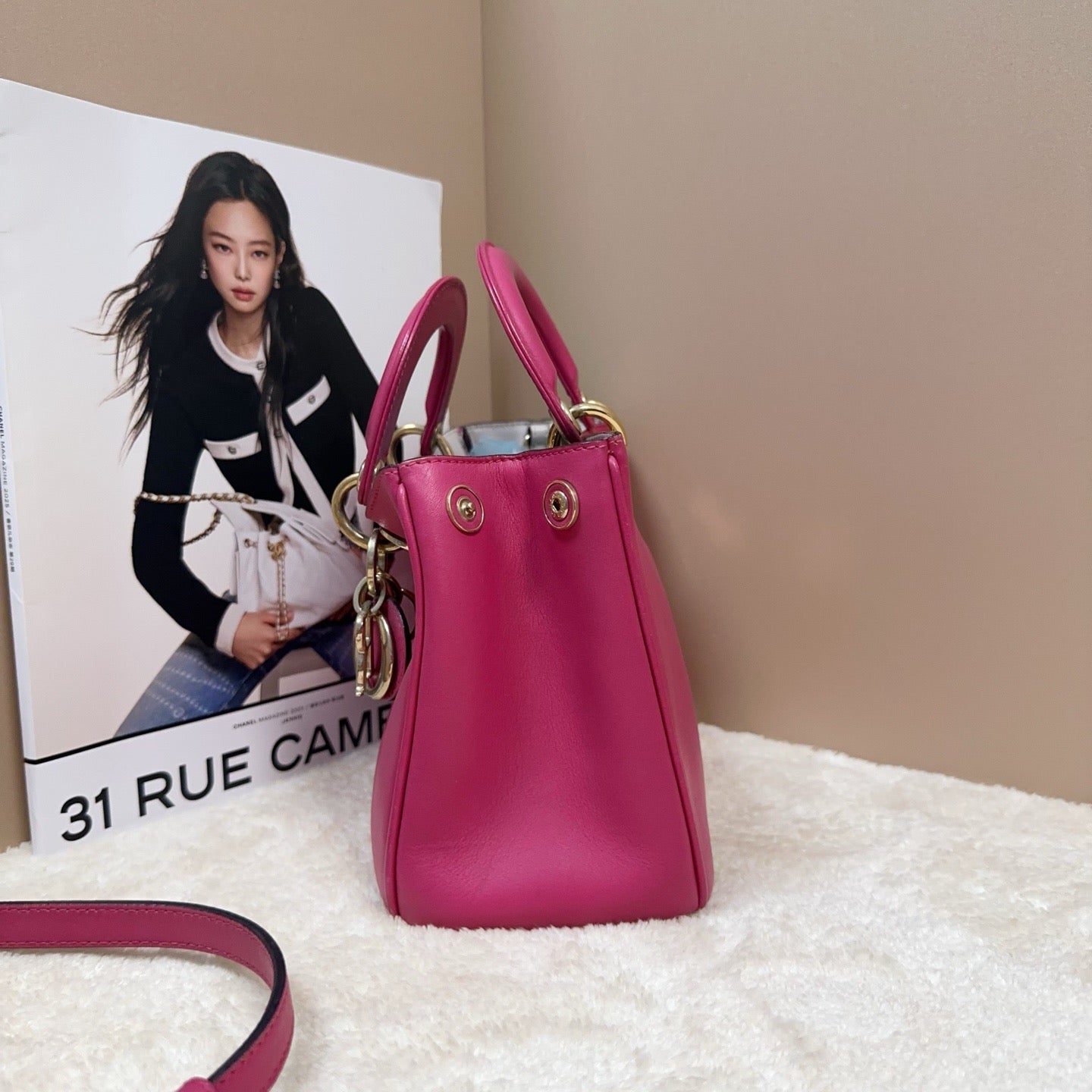 Dior - VIP Mini Tote Bag - Leather - Pink - (mini)