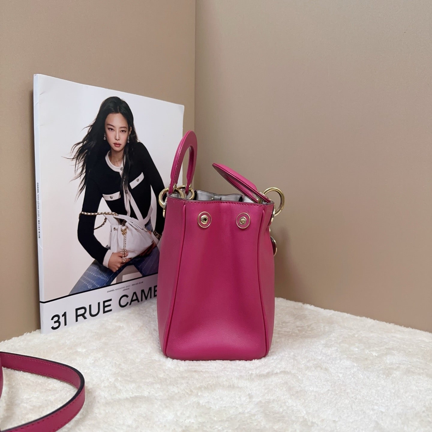 Dior - VIP Mini Tote Bag - Leather - Pink - (mini)