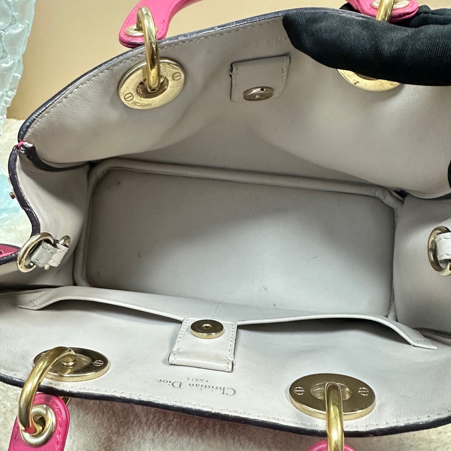 Dior - VIP Mini Tote Bag - Leather - Pink - (mini)