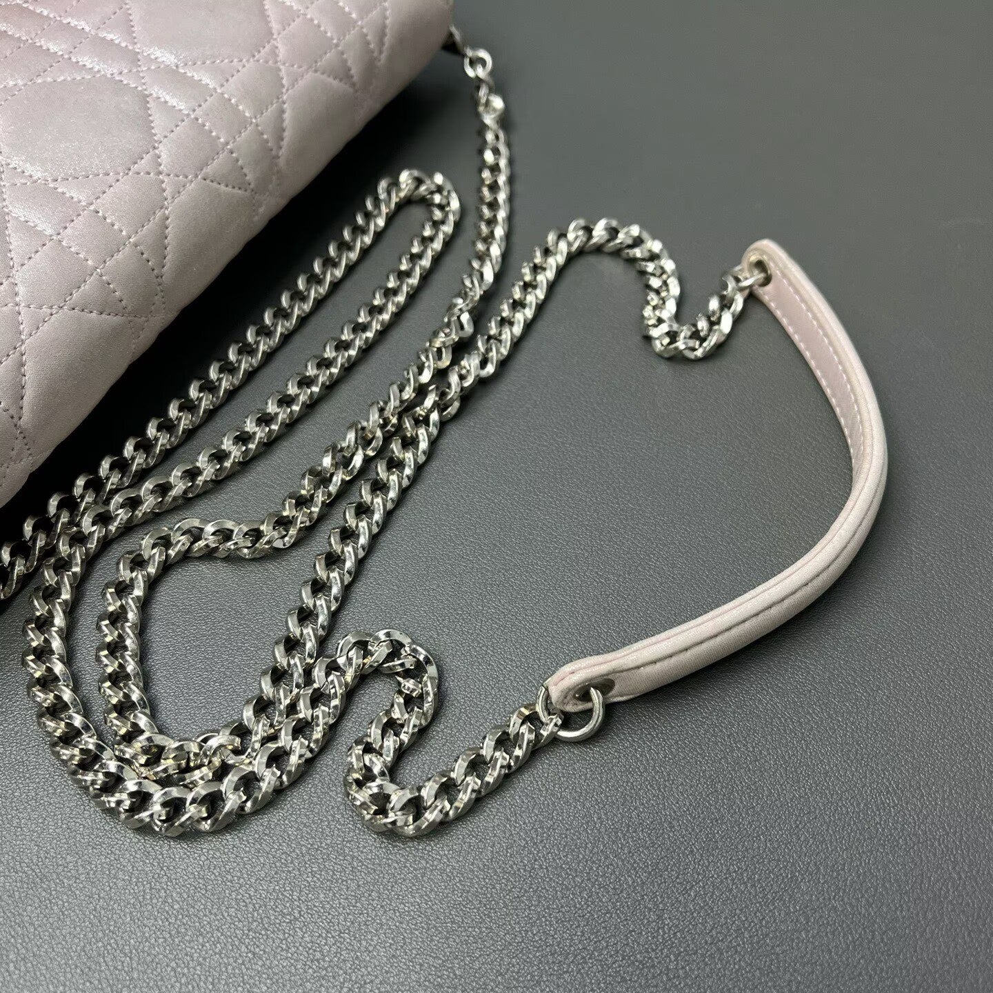 Dior - Wallet on Chain - Pearlescent leather - Pearlescent Pink-Purple with Silver-Tone Hardware - (small)