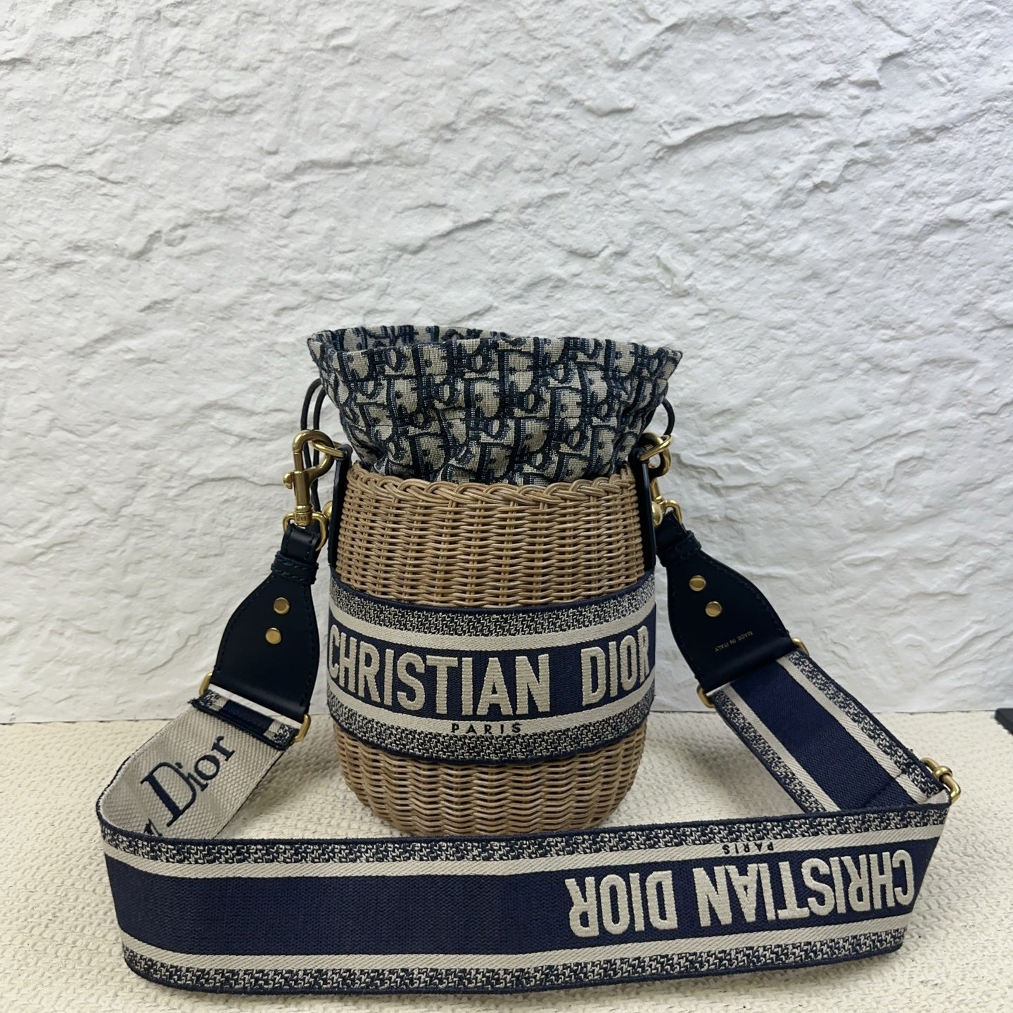 Dior - Wicker Bucket Bag - Wicker - Brown - (Small)