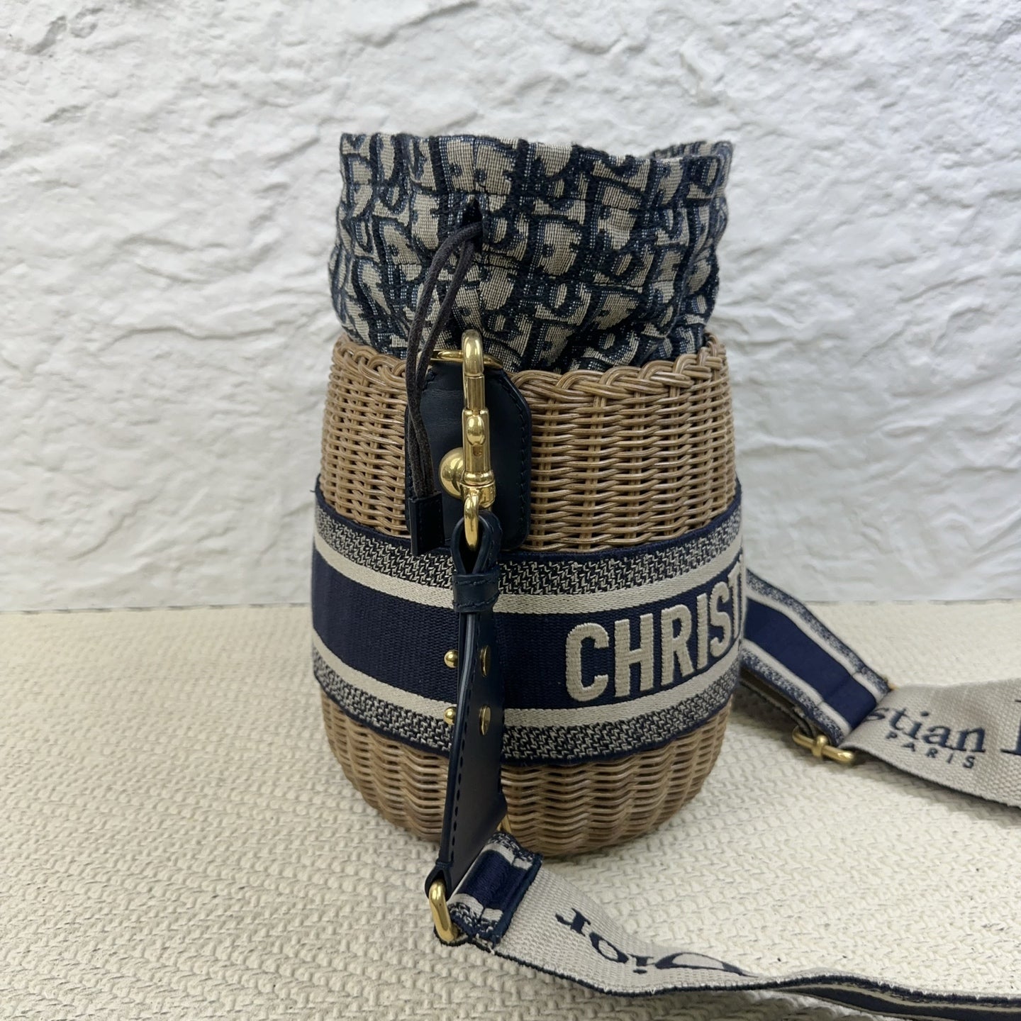 Dior - Wicker Bucket Bag - Wicker - Brown - (Small)