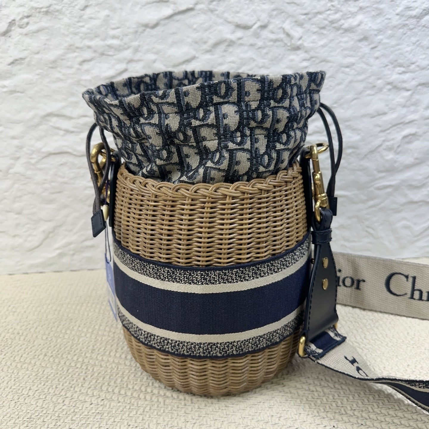 Dior - Wicker Bucket Bag - Wicker - Brown - (Small)