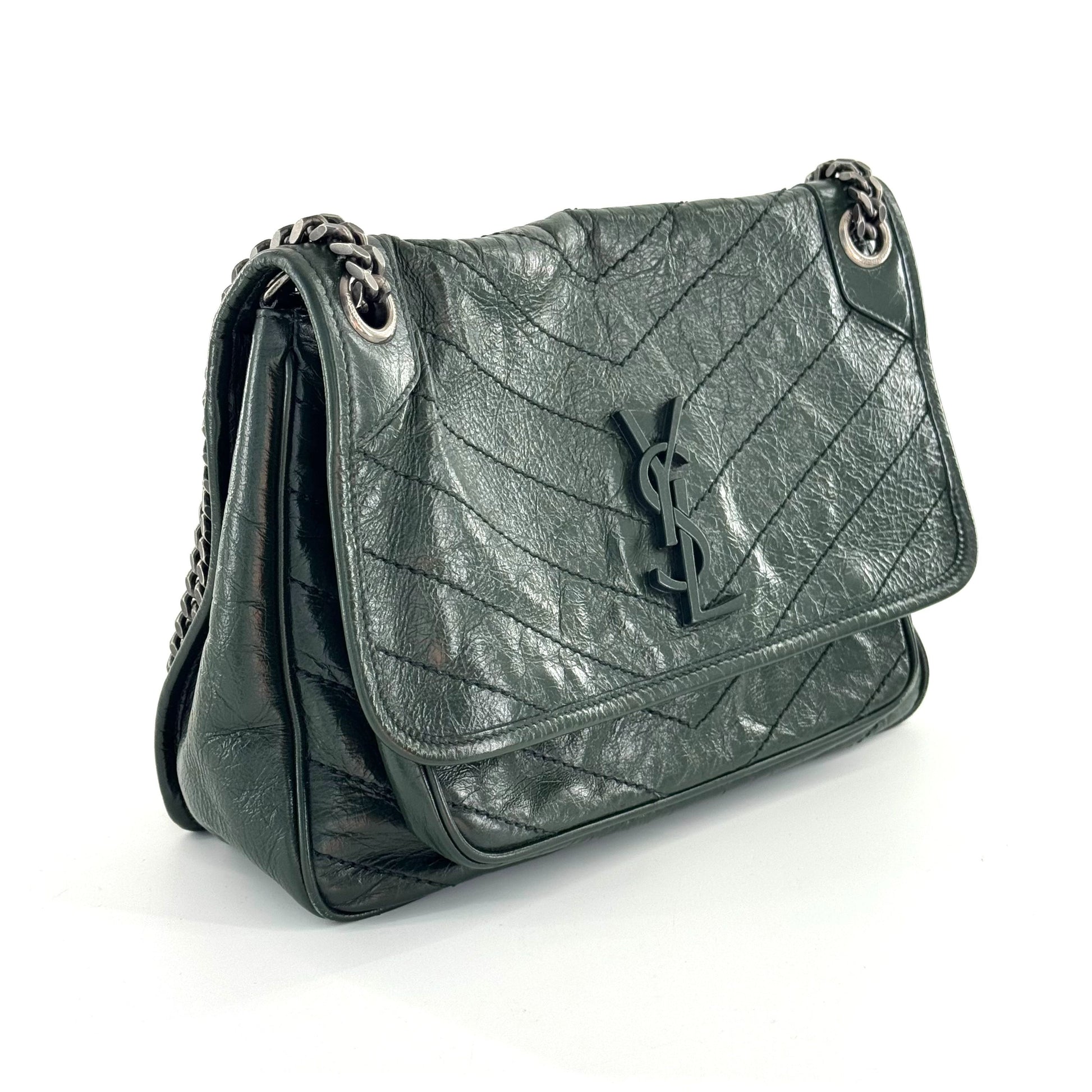 Saint Laurent Niki Leather Green JG010-009000328077 - view 5
