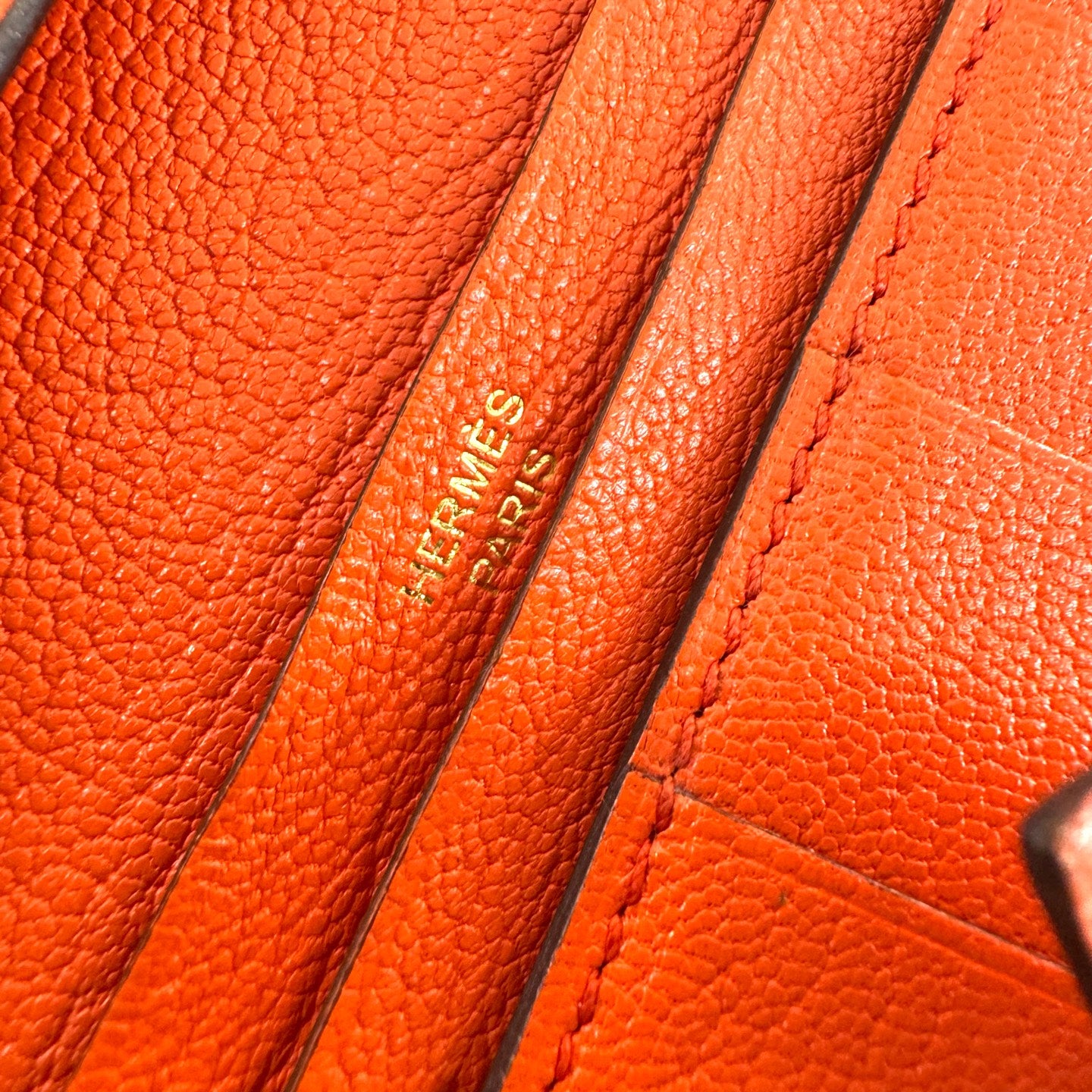 Hermes Wallet Leather Orange JG010-004000328031 - view 7