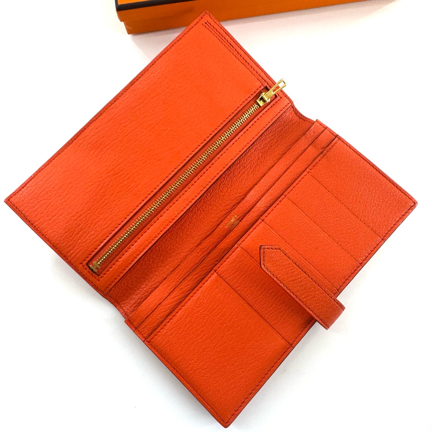 Hermes Wallet Leather Orange JG010-004000328031 - view 5