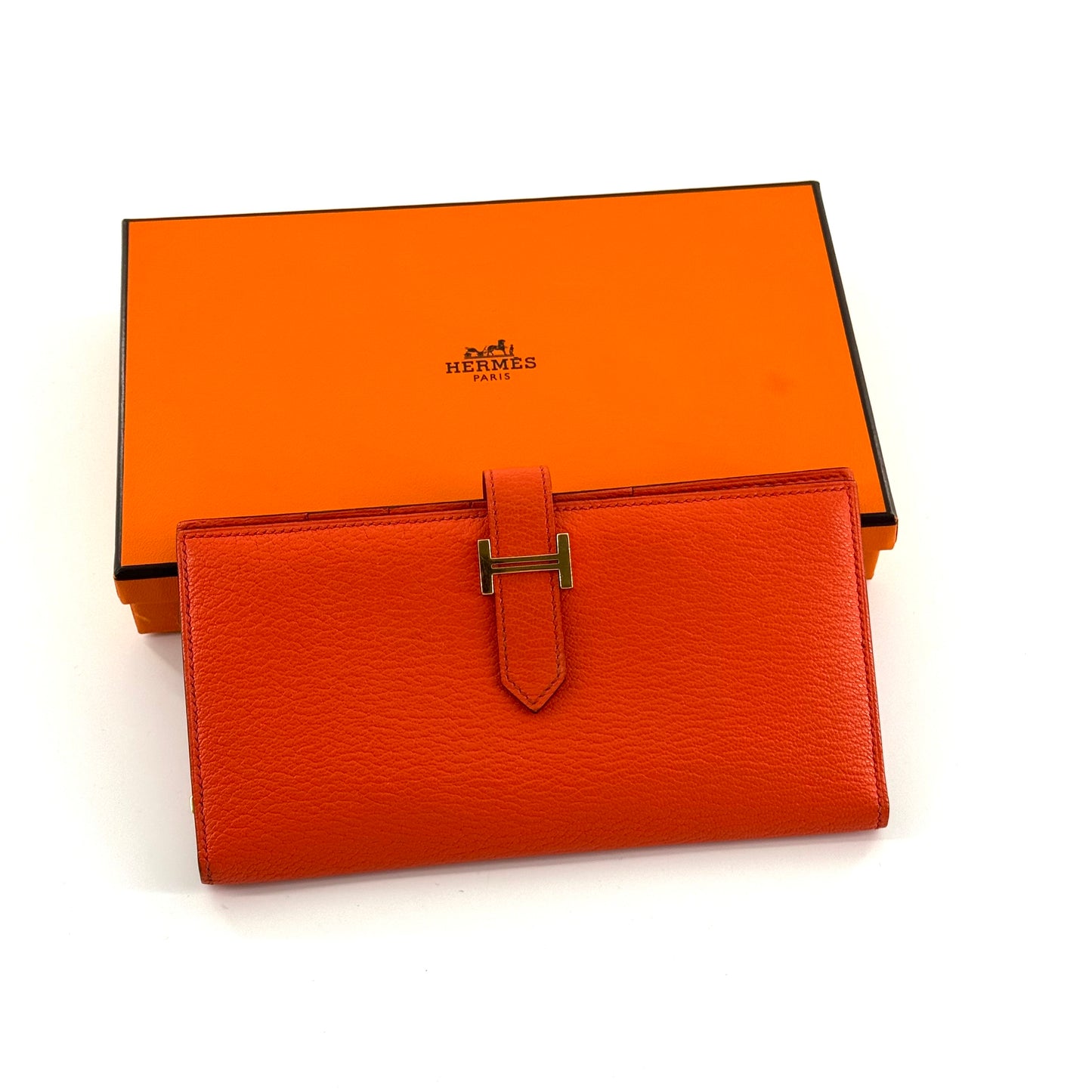 Hermes Wallet Leather Orange JG010-004000328031 - view 1