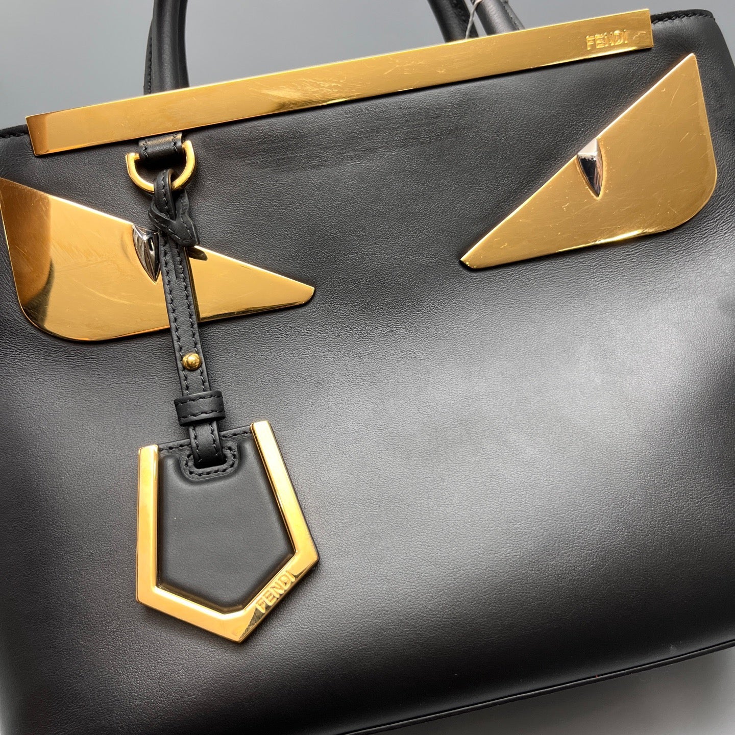 Fendi - 2Jours Monster Eyes Tote - Leather - Black - (Medium)