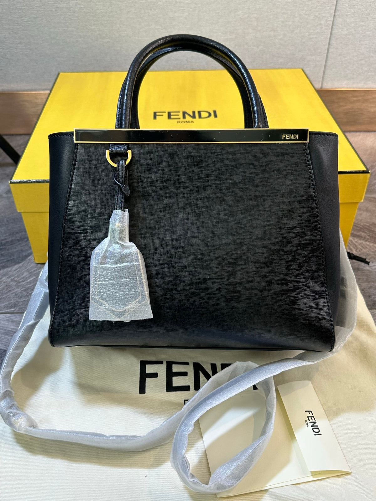 Fendi - 2Jours Small - Leather - Black - (small)