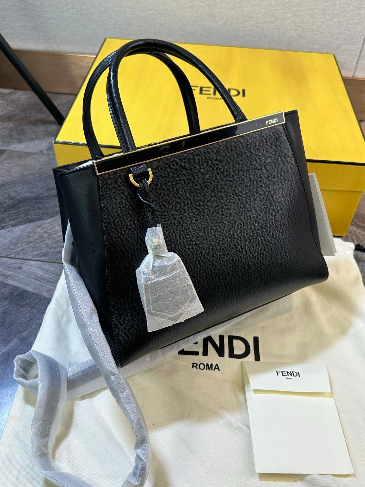 Fendi - 2Jours Small - Leather - Black - (small)