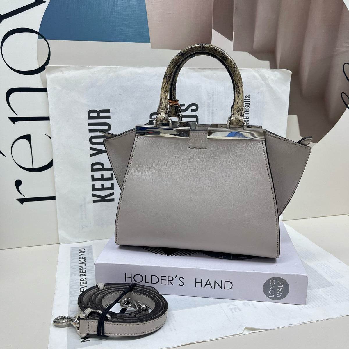 Fendi - 3Jours - Leather - Grey - (mini)