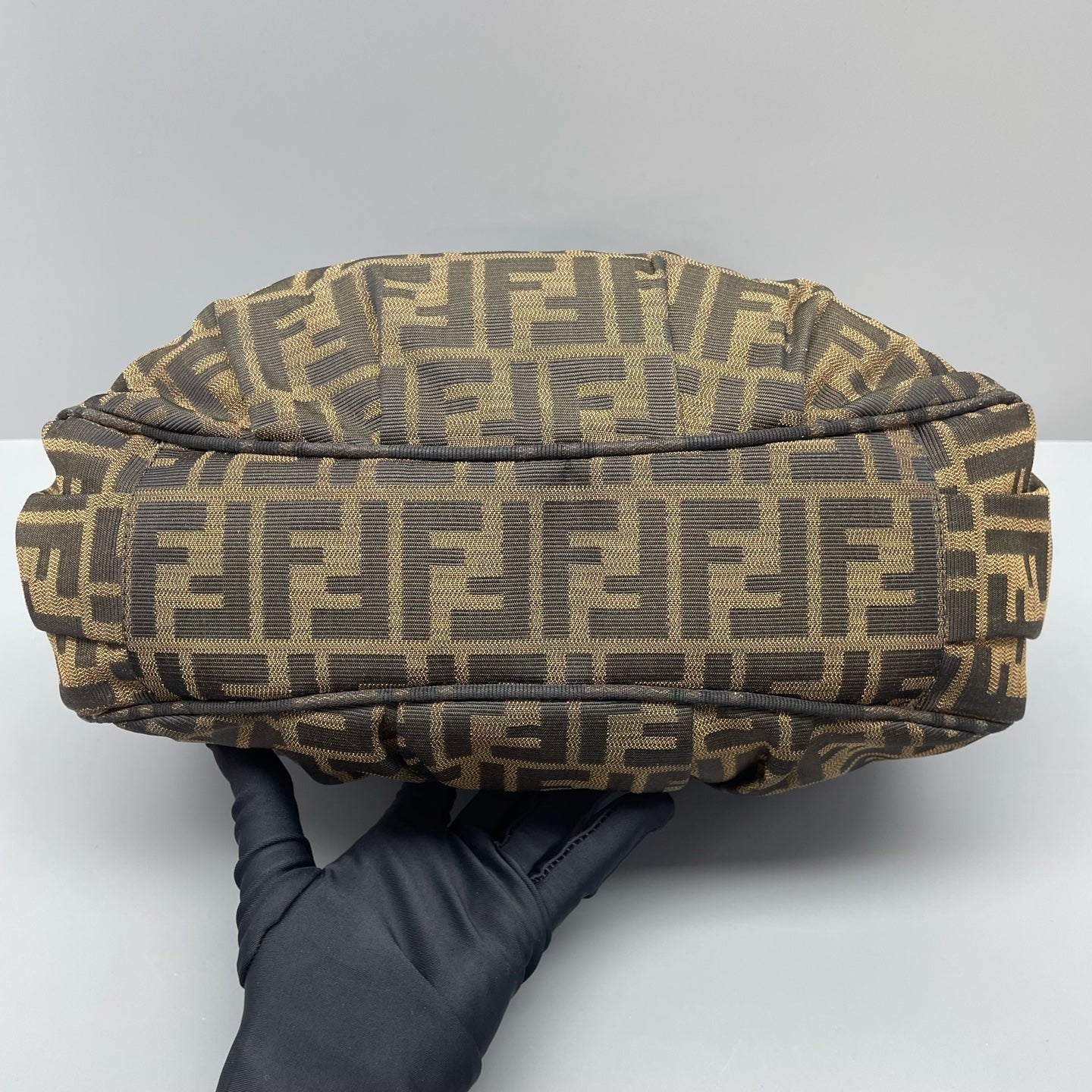 Fendi - B. Fendi Bag - Zucca canvas, patent leather, metal - Brown - (medium)