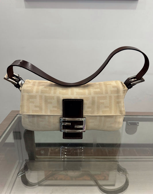 Fendi - Baguette Bag - Cloth - Beige - (small)