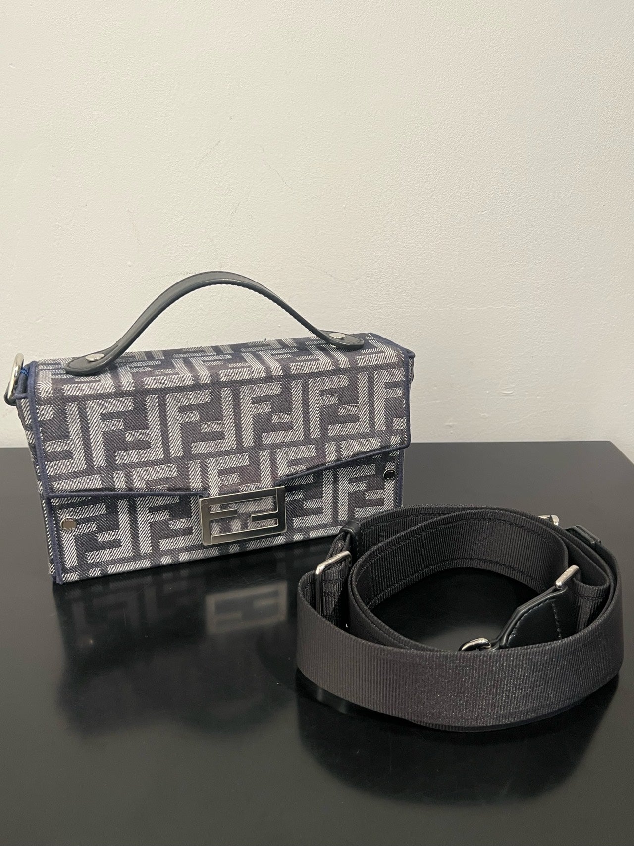 Fendi - Baguette Box - Denim - Jeans - Blue - (mini)