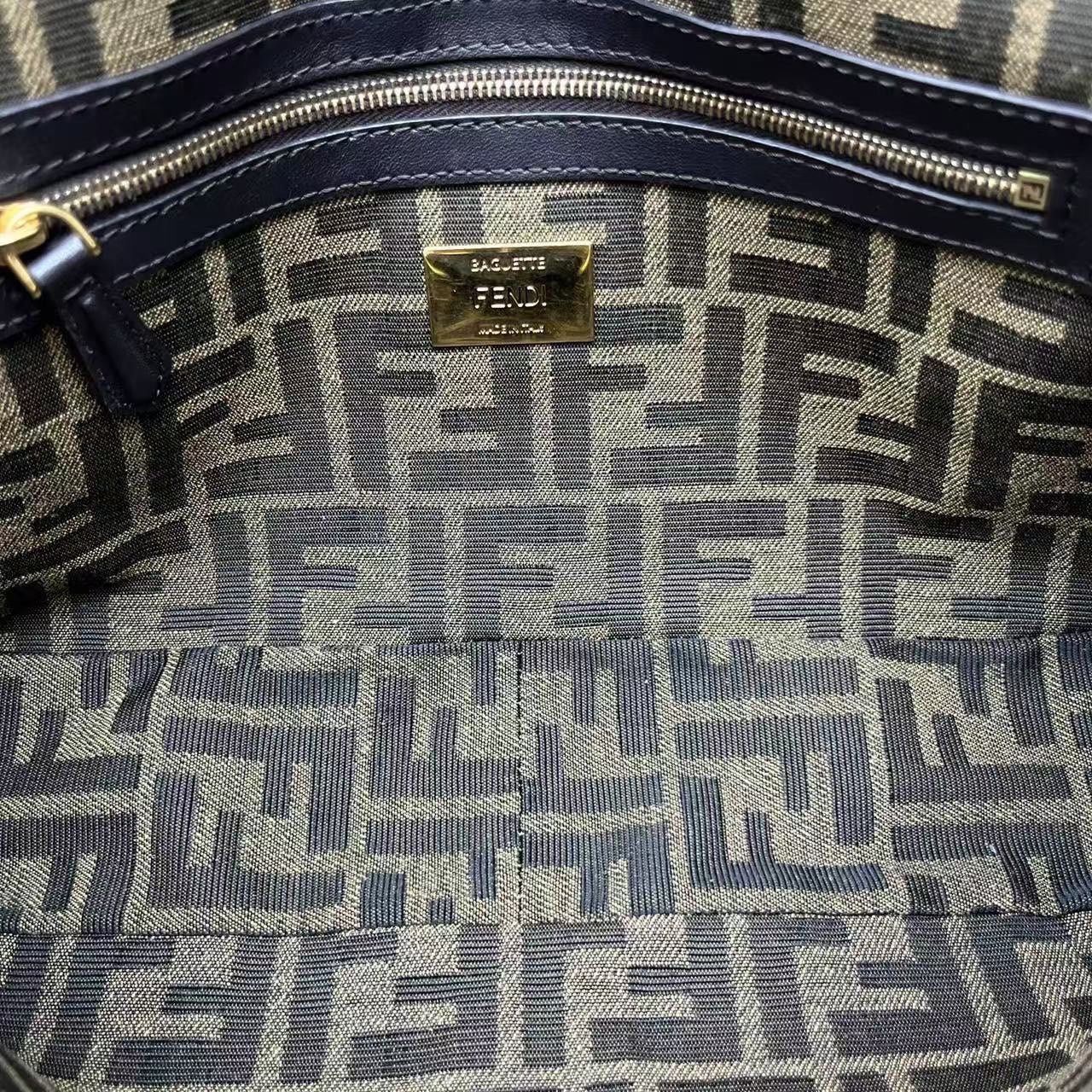 Fendi - Baguette - Canvas with fabric accents - Brown, Multicolour with Neon Yellow accents - (medium)